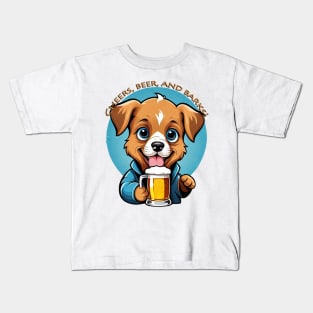 CHEERS, BEER AND BARKS Kids T-Shirt